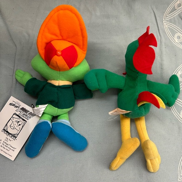 Vintage 1997 Kellogg's DIG 'EM Frog and ROOSTER Plush Toys - Picture 3 of 6